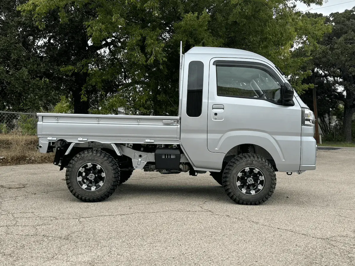 2025 Daihatsu Hijet Jumbo Cab Automatic Farming Package, a silver off-road Kei Truck, for sale at Weatherford Mini Trucks in Weatherford, TX (photo 3 of 8)