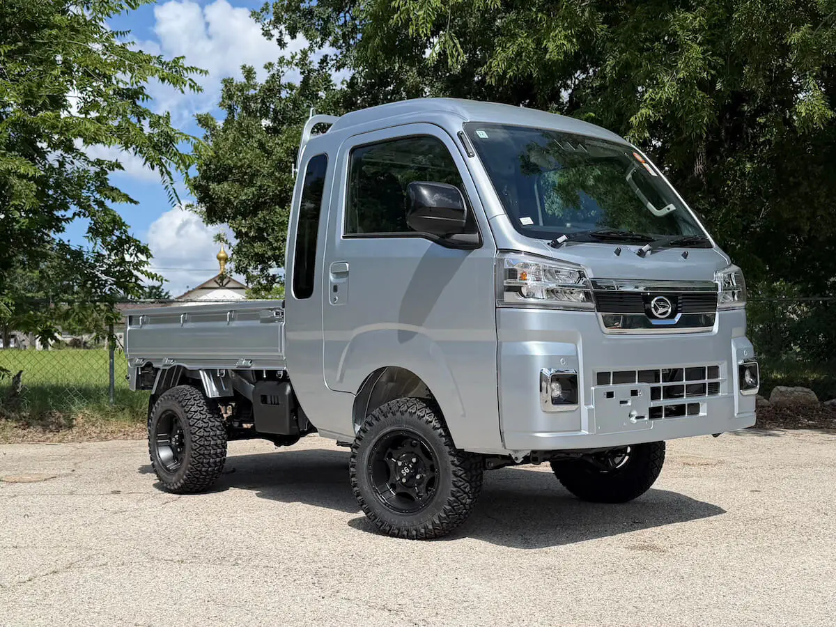 2025 Daihatsu Hijet Jumbo Cab Automatic Farming Package, a silver off-road Kei Truck, for sale at Weatherford Mini Trucks in Weatherford, TX (photo 1 of 10)