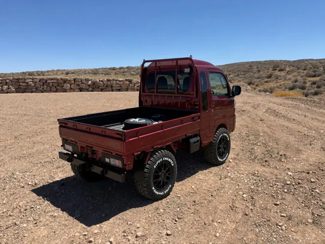 2025 Daihatsu Hijet Jumbo, a red off-road Kei Truck, for sale at Mini Monsters USA in St. George, UT (photo 2 of 12)
