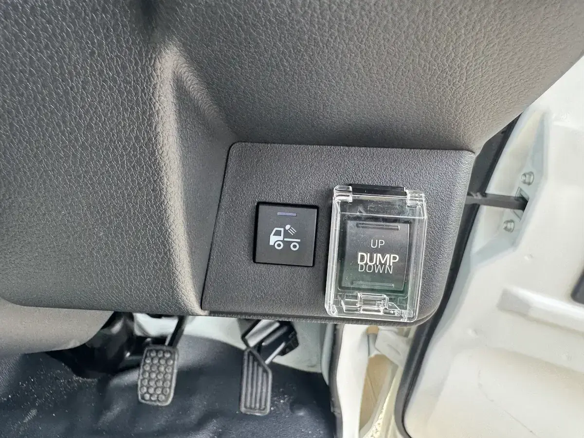 2026 Daihatsu Hijet HD Dump, a white off-road Kei Truck, for sale at Weatherford Mini Trucks in Weatherford, TX (photo 7 of 8)