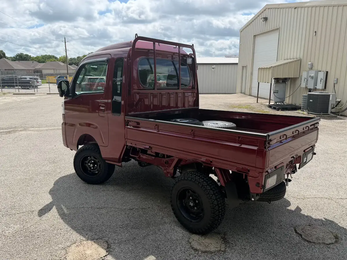 2026 Daihatsu Hijet Jumbo Cab Farming Package, a red off-road Kei Truck, for sale at Weatherford Mini Trucks in Weatherford, TX (photo 4 of 12)