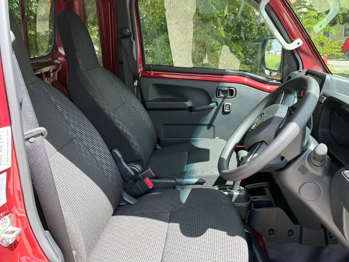 2026 Daihatsu Hijet Jumbo Cab Farming Package, a red off-road Kei Truck, for sale at Weatherford Mini Trucks in Weatherford, TX (photo 8 of 12)