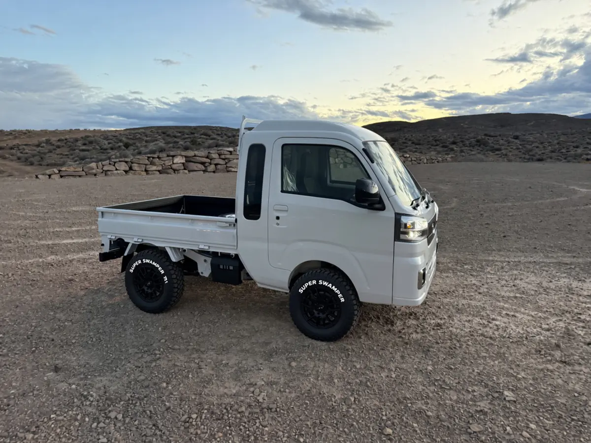 2026 Daihatsu Hijet Jumbo, a white off-road Kei Truck, for sale at Mini Monsters USA in St. George, UT (photo 3 of 12)