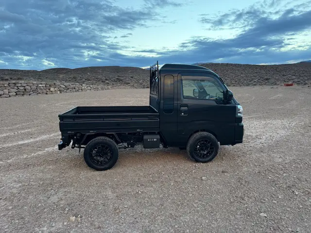 2026 Daihatsu Hijet Jumbo, a black off-road Kei Truck, for sale at Mini Monsters USA in St. George, UT (photo 1 of 12)