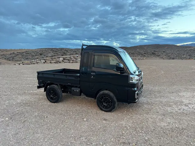 2026 Daihatsu Hijet Jumbo, a black off-road Kei Truck, for sale at Mini Monsters USA in St. George, UT (photo 3 of 12)