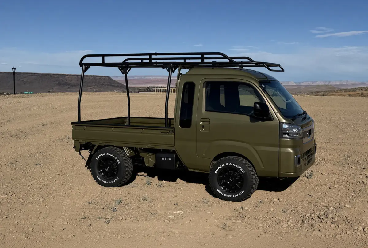 2026 Daihatsu Hijet Jumbo, a green off-road Kei Truck, for sale at Mini Monsters USA in St. George, UT (photo 1 of 12)