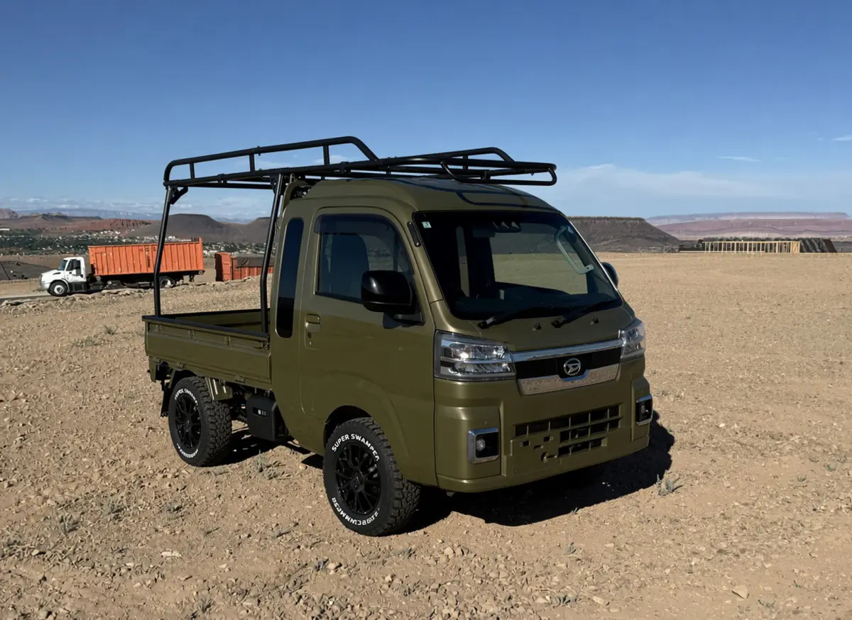 2026 Daihatsu Hijet Jumbo, a green off-road Kei Truck, for sale at Mini Monsters USA in St. George, UT (photo 2 of 12)