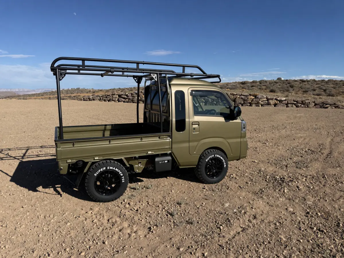 2026 Daihatsu Hijet Jumbo, a green off-road Kei Truck, for sale at Mini Monsters USA in St. George, UT (photo 3 of 12)
