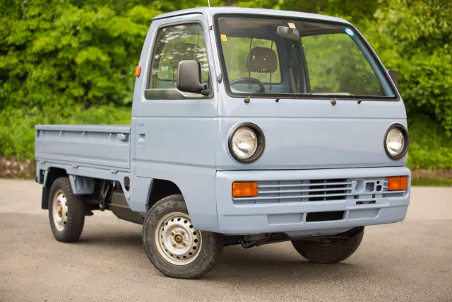1989 Honda Acty Attack, a blue Kei Truck, for sale at Street Legal Mini Trucks in Philadelphia, PA