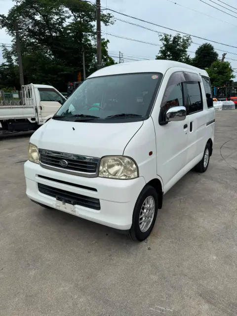 2001 Daihatsu Atrai Wagon Turbo, a white Kei Van, for sale at Skyline Kei Trucks in Houston, TX
