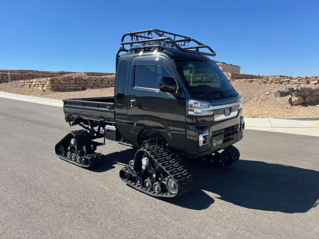 2022 Daihatsu Hijet Extreme, a black off-road Kei Truck, for sale at Mini Monsters USA in St. George, UT