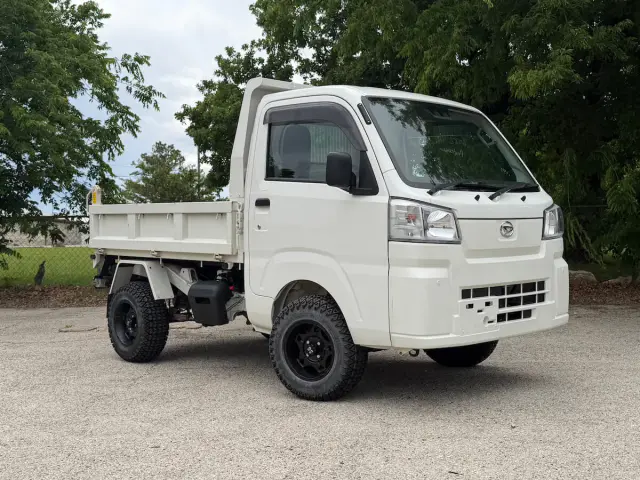 2022 Daihatsu Hijet HD Dump, a white off-road Kei Truck, for sale at Weatherford Mini Trucks in Weatherford, TX