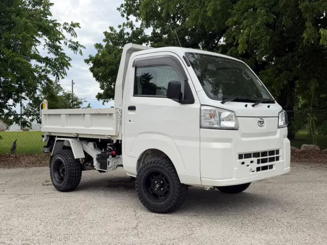2022 Daihatsu Hijet HD Dump, a white off-road Kei Truck, for sale at Weatherford Mini Trucks in Weatherford, TX