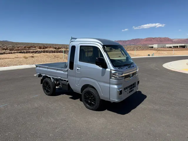 2024 Daihatsu Hijet Jumbo, a silver off-road Kei Truck, for sale at Mini Monsters USA in St. George, UT