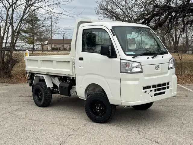 2025 Daihatsu Hijet HD Dump Automatic, a white off-road Kei Truck, for sale at Weatherford Mini Trucks in Weatherford, TX