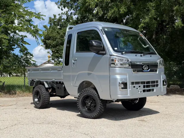 2026 Daihatsu Hijet Jumbo Cab-Farming Package, a silver off-road Kei Truck, for sale at Weatherford Mini Trucks in Weatherford, TX